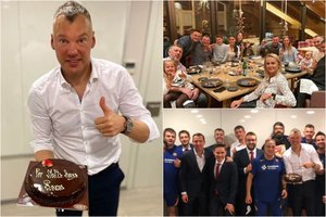 Po „Barcelona“ pergalės – 45-ojo gimtadienio tortas Šarui ir vakaronė restorane su artimaisiais