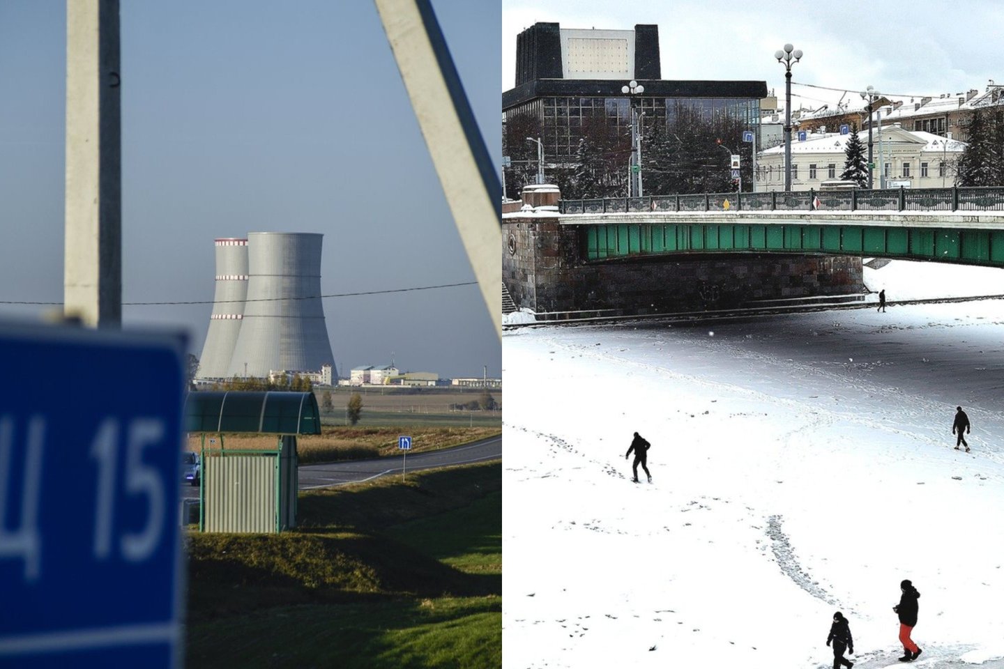 50 km nuo Vilniaus nutolusi Astravo atominė elektrinė veikia nuo rudens.<br>Lrytas.lt fotomontažas.