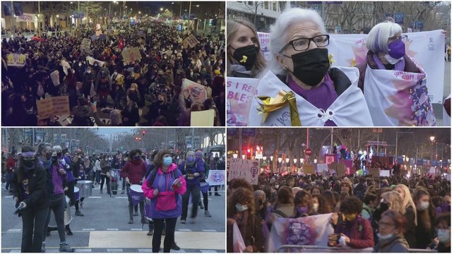 Ispaniją sudrebino Tarptautinės moterų dienos mitingas: susirinko tūkstantinė minia