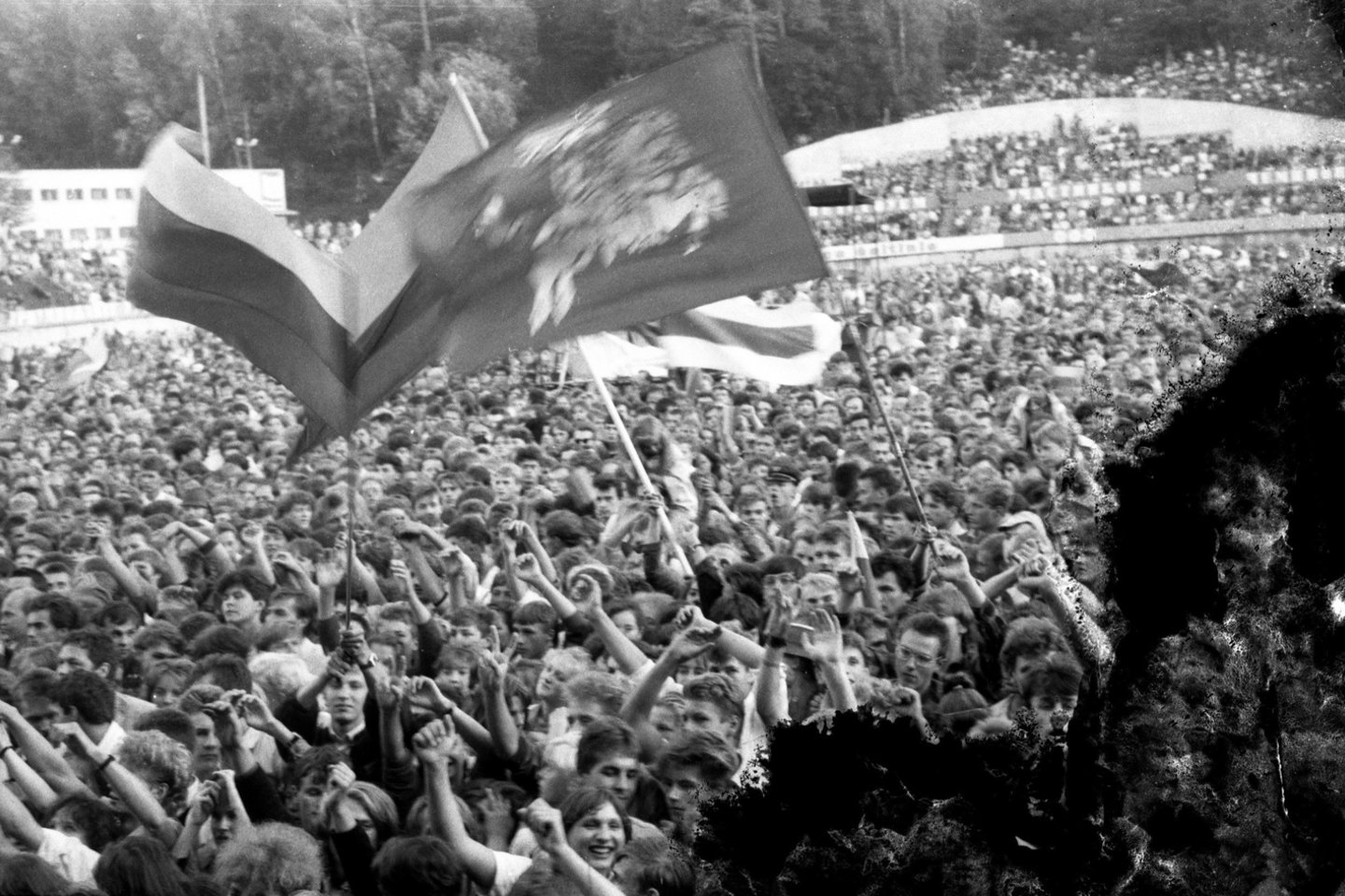 Roko maršo koncertas Kalnų parko stadione Vilniuje, 1988 m. <br>V.Kapočiaus nuotr. 
