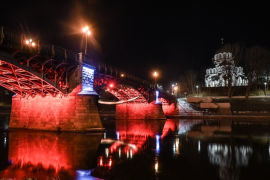 Kovo 11-osios išvakarėse Vilnius nusidažė trispalvės spalvomis.<br> V.Skaraičio nuotr.