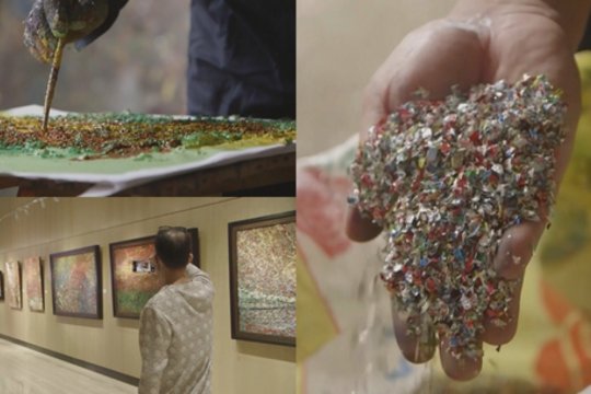 Pamatykite: filipinietis šiukšles paverčia kelių tūkstančių dolerių vertės paveikslais