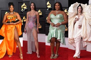 „Grammy“ raudonasis kilimas: nuo Dua Lipos perregimos suknelės iki Lizzo išleistuvių stiliaus