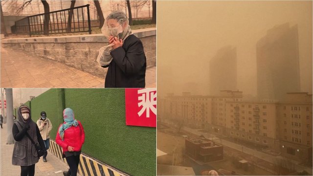 Pekiną apgaubė tirštos rudos dulkės: tai didžiausia smėlio audra per dešimtmetį