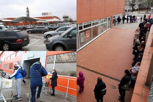 Prie duris atvėrusių parduotuvių susidarė eilės – ilgiausiai tenka laukti prie „Pepco“