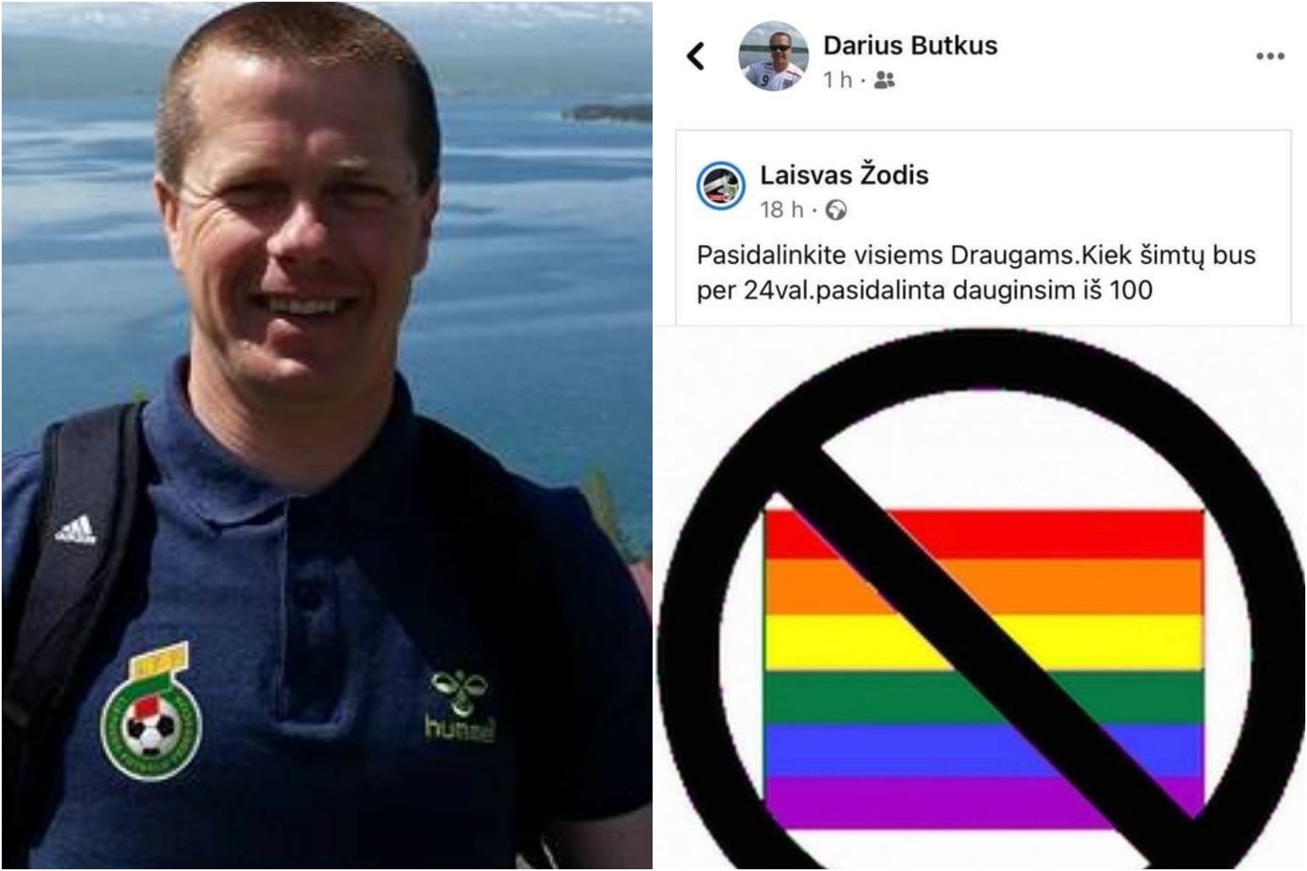  D.Butkus pasidalino diskriminaciją skatinančia žinute.<br> Facebook nuotr.