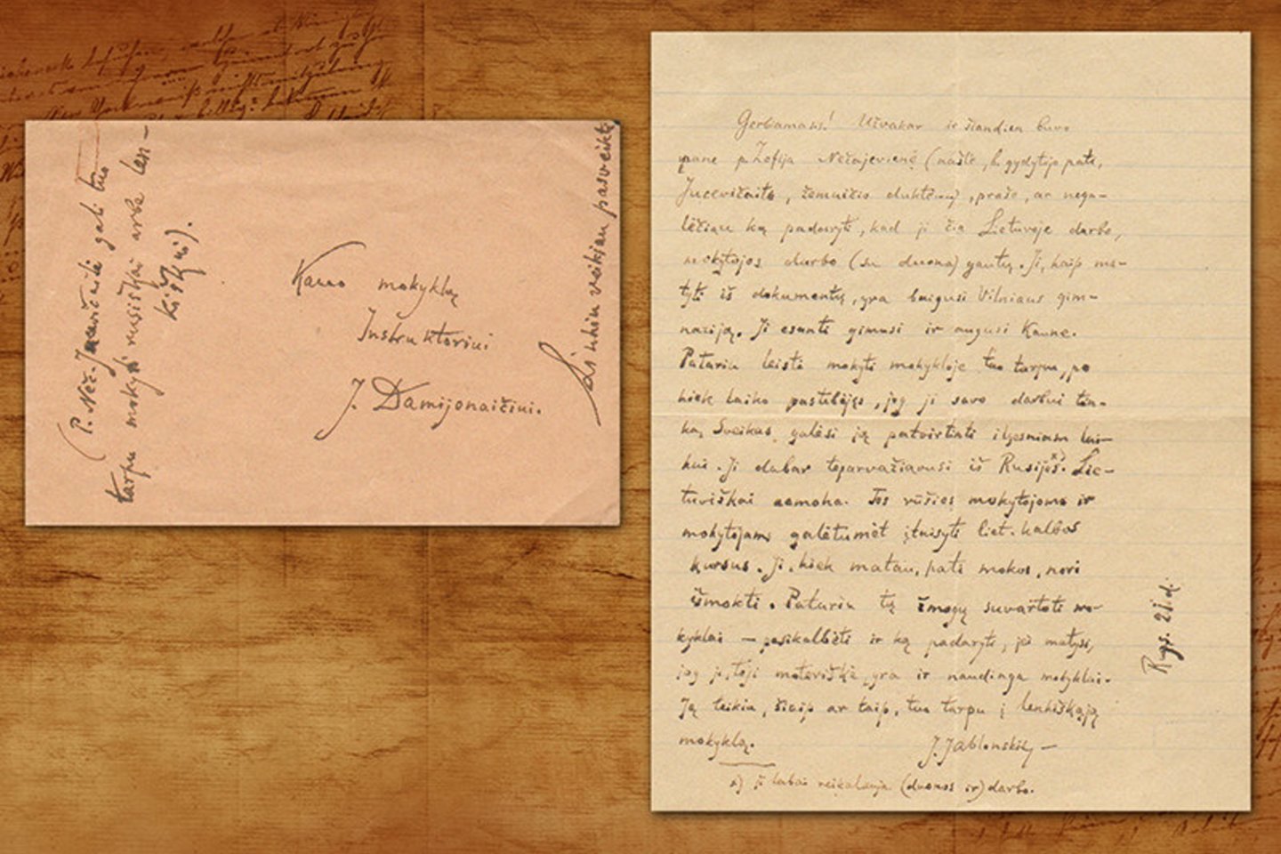 J.Jablonskio laiškas. 