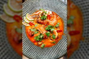 Itin aromatinga sriuba su vištiena, krevetėmis ir kokosų pienu: išbandykite – nesigailėsite