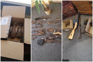 „Aro“ išminuotojai iš Joniškio muziejaus toliau glėbiais veža sprogmenis ir jų dalis