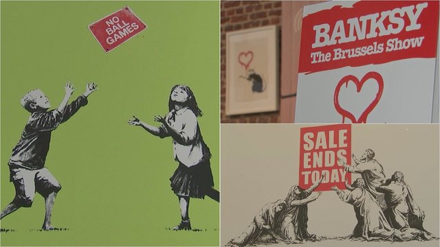 Briuselyje eksponuojami per 15 metų pasirodę paslaptingojo Banksy kūriniai: parodą organizavo ne jis