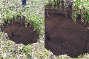 Neįprastoje Lietuvos vietoje atsivėrusi smegduobė įvarė siaubo vietos gyventojams: tik per stebuklą nebuvo aukų