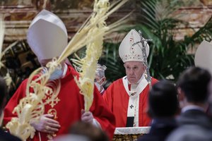 Verbų sekmadienį popiežius Pranciškus aukojo šventas mišias