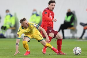 Viena klaida apkartino Lietuvos rinktinės startą pasaulio čempionato atrankoje: apmaudžiai pralaimėta Šveicarijai