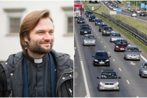 Verbų sekmadienį kvietė melstis automobiliuose: norintiesiems palaiminimo reikėjo įsijungti avarinius žibintus