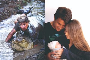 Krokodilų gaudytojo Steve’o Irwino našlė tapo močiute