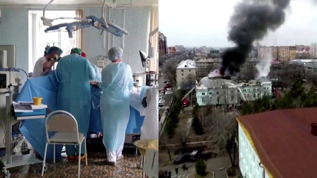 Gydytojai Rusijoje pademonstravo drąsą: liepsnojant ligoninės pastatui, tęsė atvirą širdies operaciją