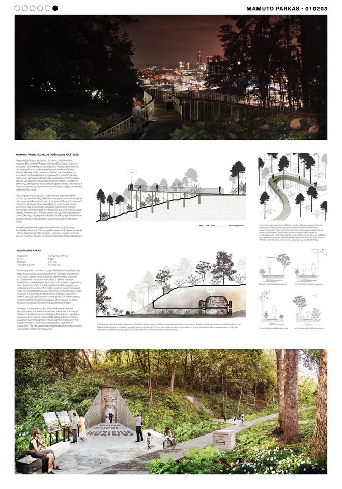Geriausiu Vilniaus Šeškinės šlaitų geomorfologinio draustinio ir jo prieigų sutvarkymo architektūrinės idėjos konkurso projektu pripažintas mažosios bendrijos „Bauland“ projektas „Mamuto parkas“.<br>Vizual.
