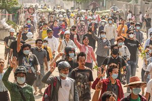 Rusija: sankcijos Mianmarui gali sukelti „visuotinį pilietinį konfliktą“