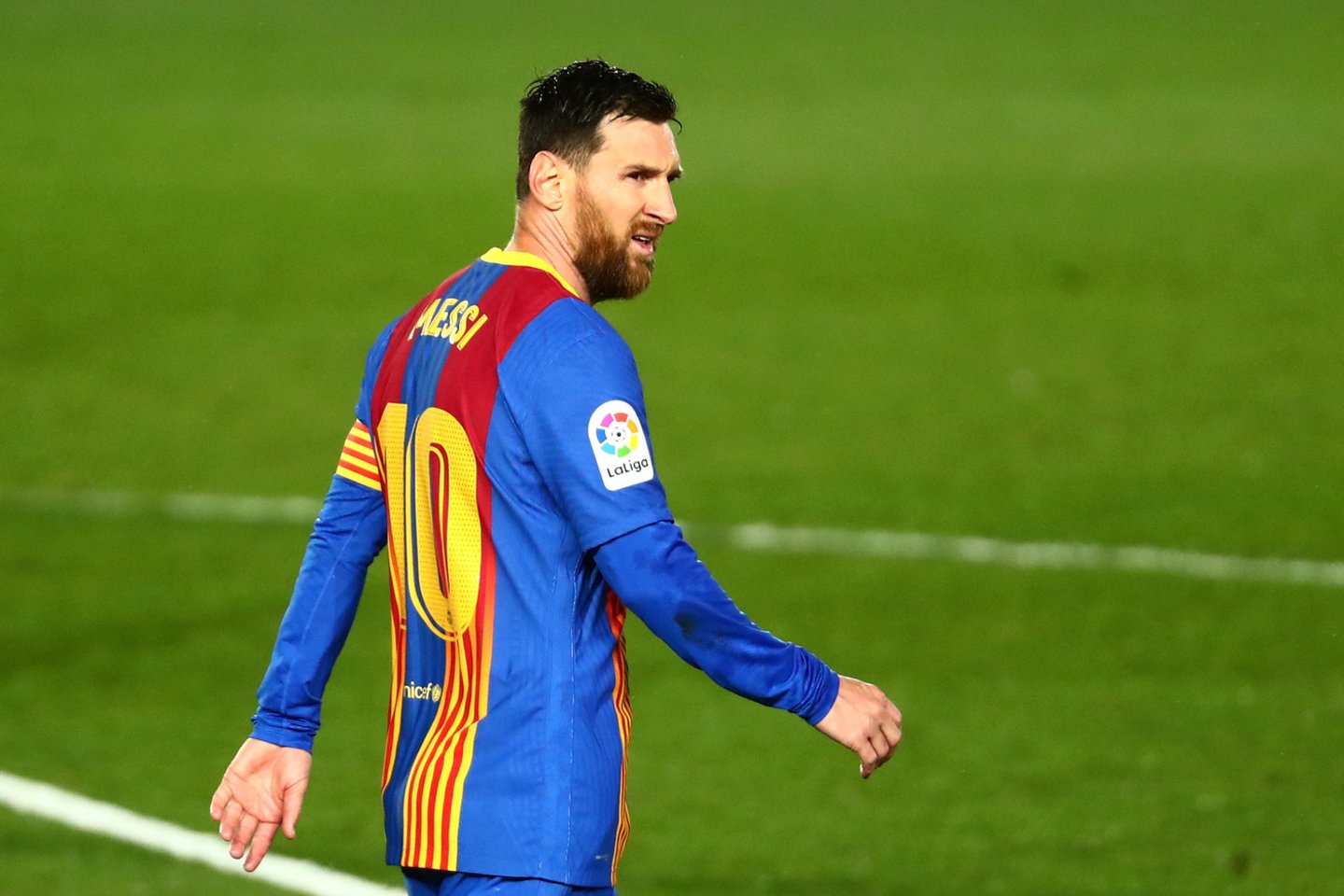 Paskutinį kartą į „Real“ vartus L.Messi įvartį įmušė tik 2018-ųjų gegužę.<br>Reuters/Scanpix nuotr.