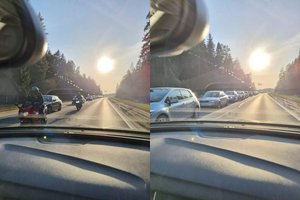 Dėl 4 automobilių avarijos kelyje Trakai-Vilnius nusidriekė automobilių eilės