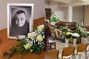 Klaipėdoje atsisveikinama su Eugenijumi Ostapenko: prie karsto – dviratis