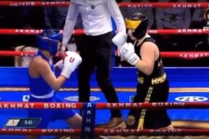 Apgailėtinas pataikavimas: bokso ringe mušamas Čečėnijos lyderio R. Kadyrovo sūnus paskelbtas nugalėtoju