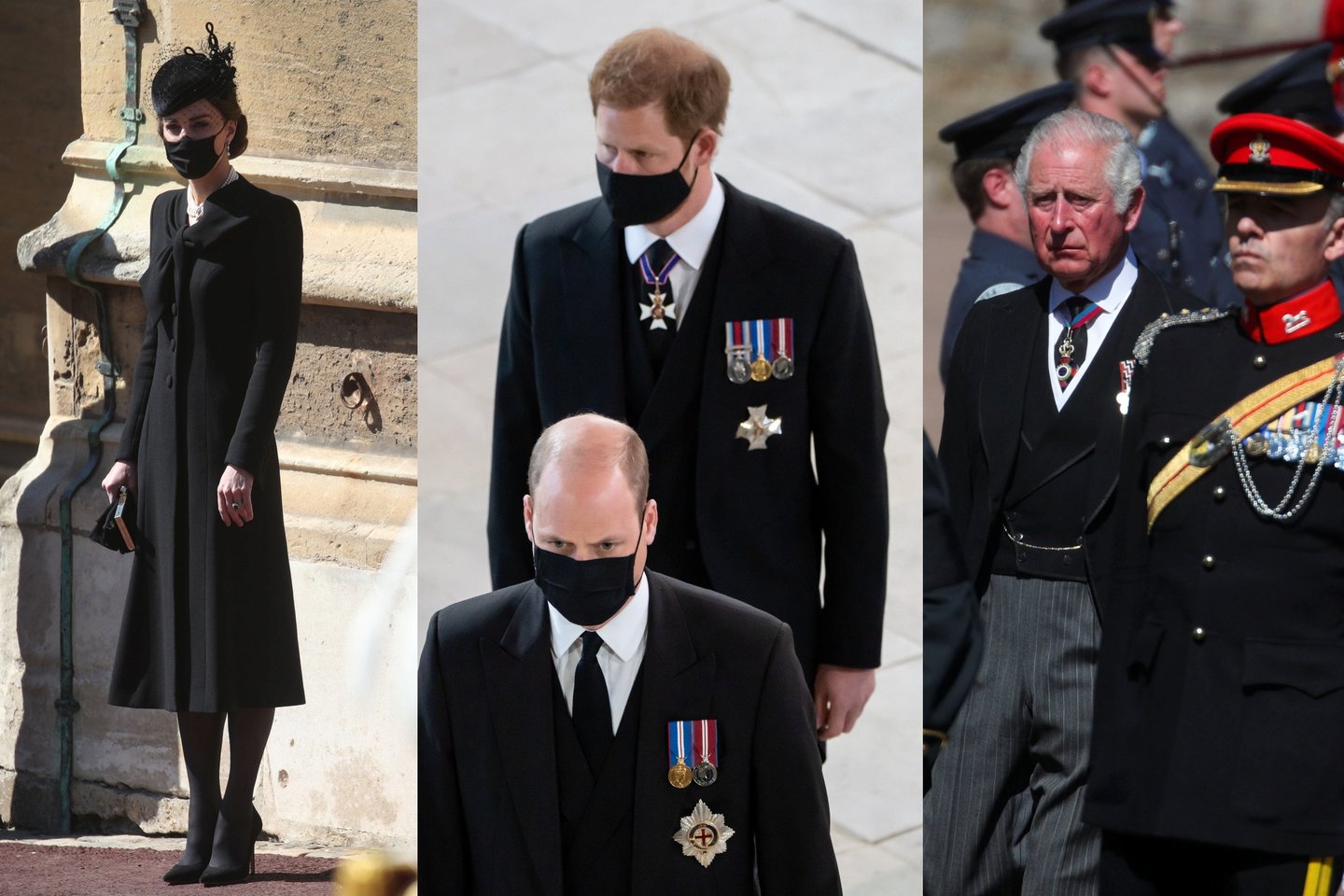 Paaiškėjo, kas dar prisidėjo prie brolių Williamo ir Harry pokalbio per princo Philipo laidotuves.<br> LR koliažas.