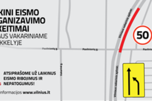 Dėl kelio darbų Vakariniame aplinkkelyje bus ribojamas transporto greitis ir susiaurinta gatvės dalis