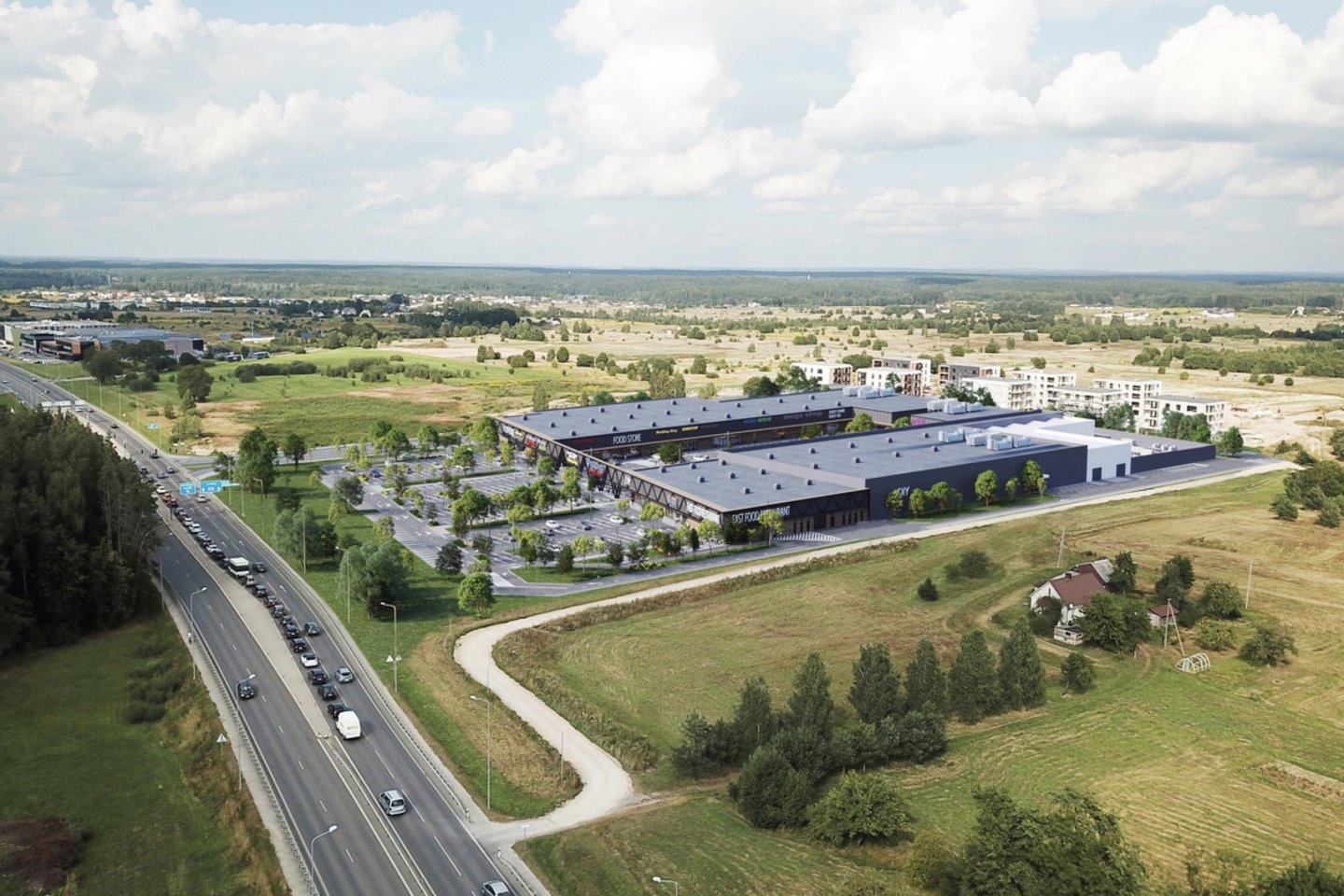 Vilniaus miesto savivaldybės Vyriausiojo miesto architekto skyrius pritarė prekybos centro šalia Molėtų plento projektiniams pasiūlymams. <br>Vizual.