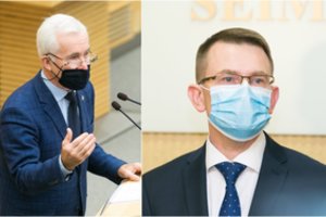 Po A. Dulkio pasisakymo – D. Kepenio akibrokštas: Seimo posėdžių salėje nusiplėšė apsauginę kaukę