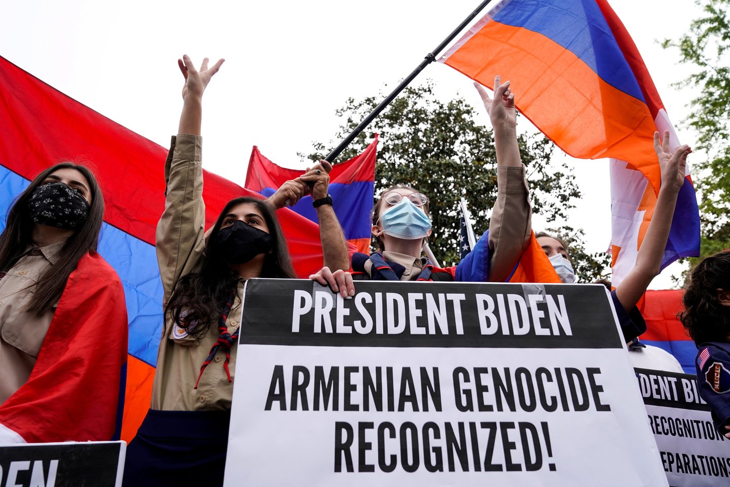 J. Bidenas šeštadienį įvykdė rinkimų kampanijos pažadą pripažinti 1,5 mln. armenų nužudymą pripažino genocidu.<br>AP/Scanpix nuotr.