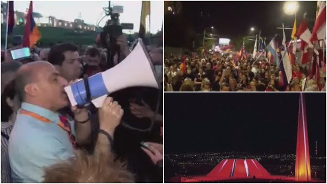 Armėnijos sostinėje Jerevane šalies gyventojai švenčia: reiškia padėką J. Bidenui