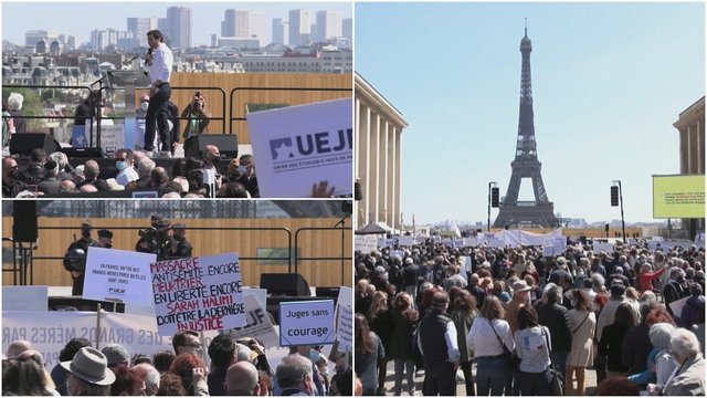 Tūkstančiai prancūzų susirinko į protestą: aistras įžiebė teismo sprendimas išteisinti žudiką