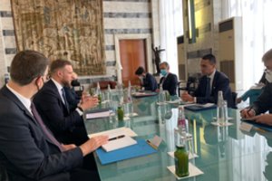 Italijoje viešintis G. Landsbergis: nė viena valstybė nėra apsaugota nuo galimų agresyvių Rusijos veiksmų