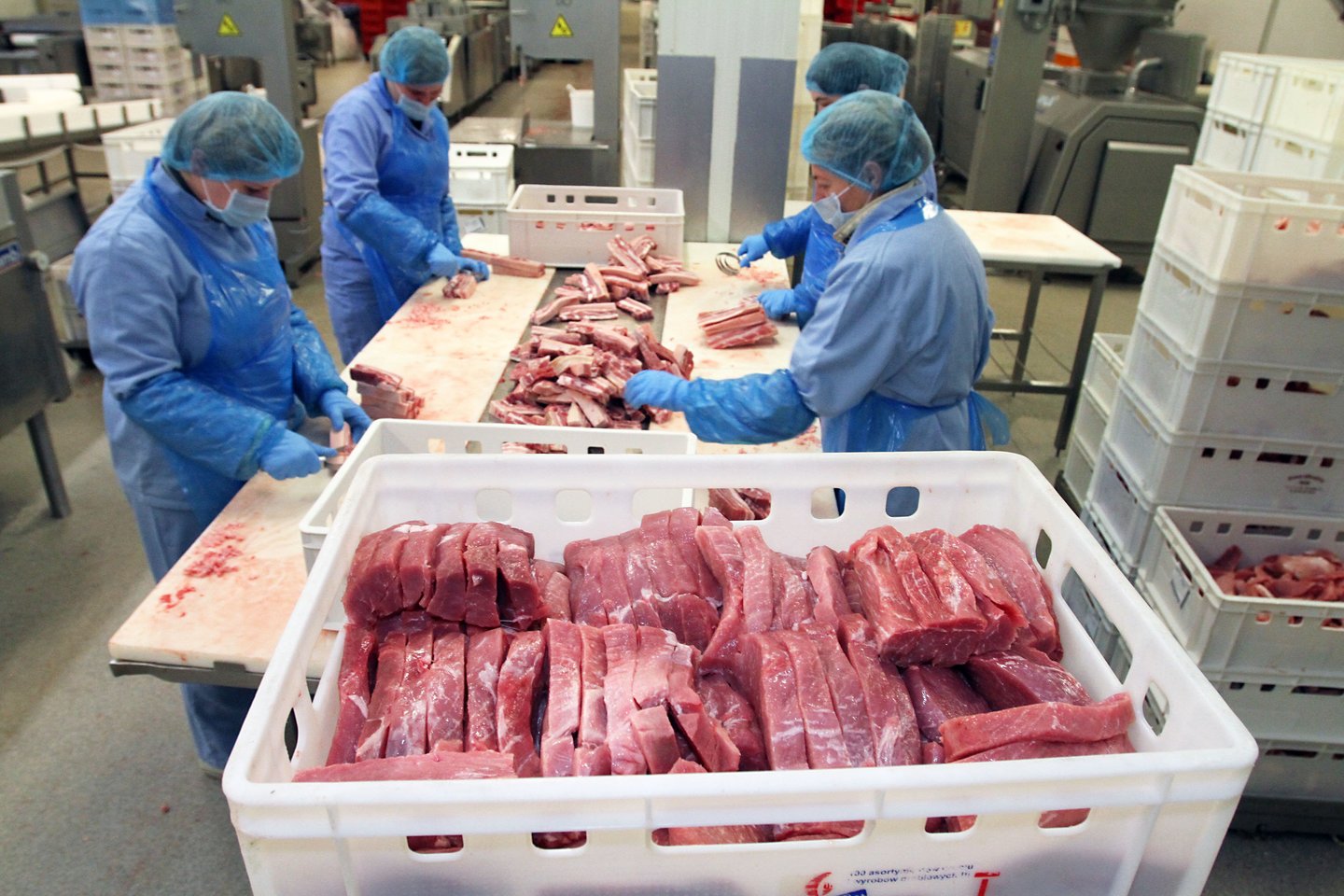 VMVT inspektoriai nustatė, kad Jurbarko rajono mėsos gamintojo veikla buvo nelegali.<br>M.Patašiaus nuotr.