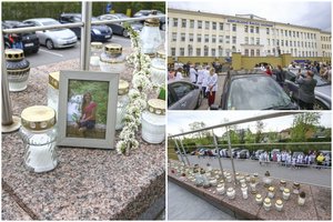 Prie Šiaulių ligoninės – nebylus medikų protestas: Anapilin išėjusią gydytoją pagerbė žvakių jūra