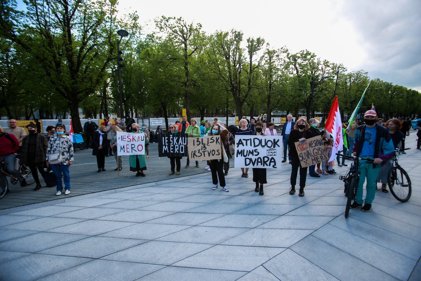  Protestuotojai tikino nerandantys Kauno mero V.Matijošaičio. <br> G.Butvinsko nuotr.