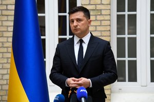 V. Zelenskis sukritikavo Prancūzijos ir Vokietijos pozicija Rusijos atžvilgiu