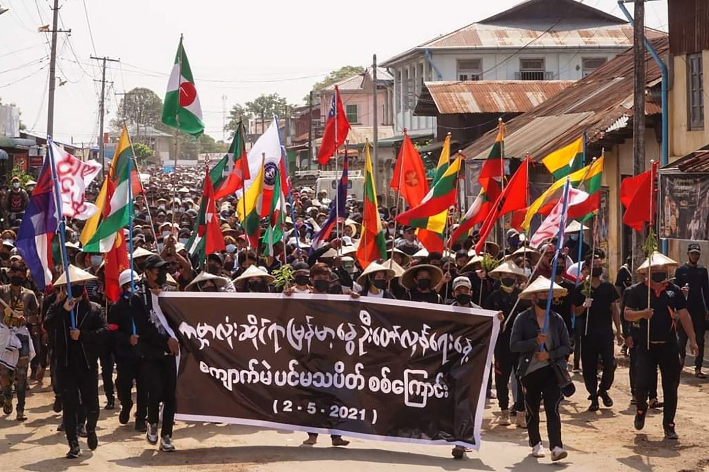 Protestai Mianmare.<br>AFP/Scanpix nuotr.