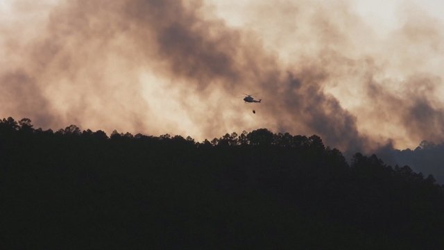 Prie Tenerifės Teidės nacionalinio parko siautėja gaisras: ugnį bandyta tramdyti net penkiais sraigtasparniais