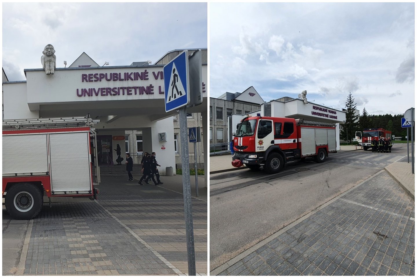  Per gaisrą Vilniaus ligoninėje nukentėjo du žmonės.<br> Įvykio liudininko nuotr.
