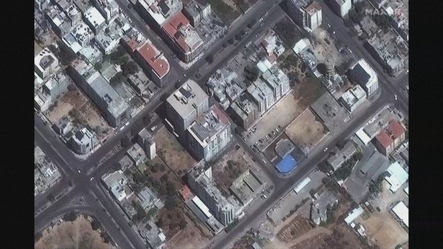 Šiurpinantys vaizdai: užfiksuoti palydoviniai įrašai prieš ir po Gazoje vykusių išpuolių