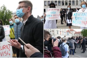 Medikų mitinge pasirodęs A. Dulkys: nuo pirmadienio bus nušalintas Šiaulių ligoninės vadovas