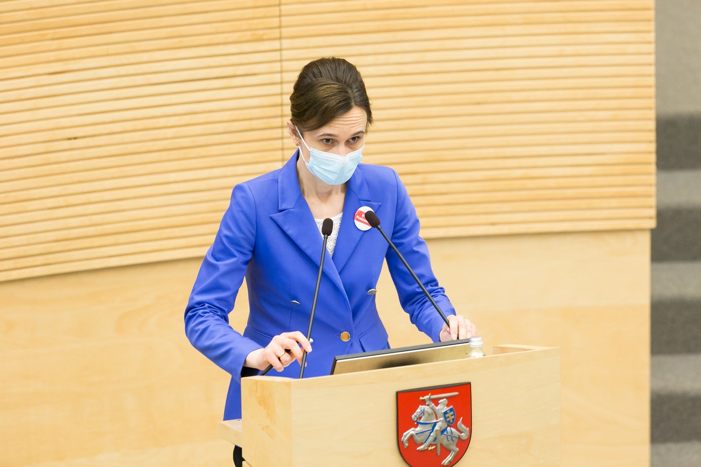 Opozicija tokius balsavimo rezultatus sutiko ovacijomis, o Laisvės partijos lyderė Aušrinė Armonaitė stojusi prie mikrofono davė pažadą – tai dar ne pabaiga.<br>T.Bauro nuotr.