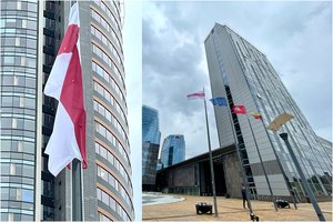 Vilniaus savivaldybė išreiškė palaikymą Baltarusijos opozicijai – iškėlė istorinę vėliavą