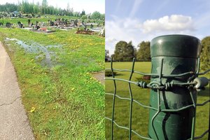 Nuo potvynio gelbėja tik tvoros: vanduo jau seniai semia kapines, o remontuoti sistemos niekas neskuba