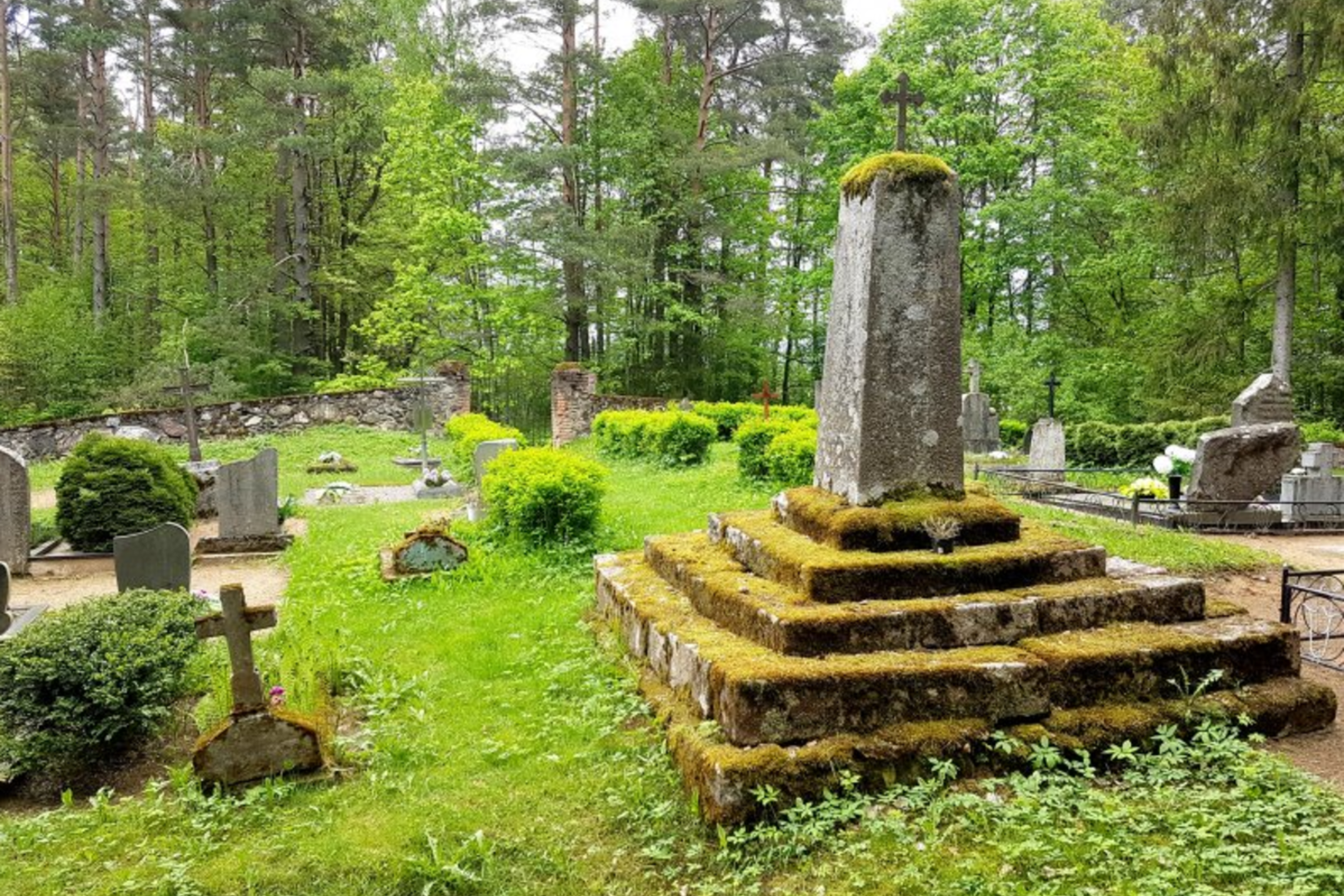 Vienas iš orientyrų, kaip rasti piliakalnį, yra senosios Bryzgių kaimo kapinės.<br>A.Švelnos nuotr.