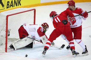 Neįtikėtina situacija – Rusijos ir Baltarusijos ledo ritulio rinktinių mačą stebėjo vienas žiūrovas