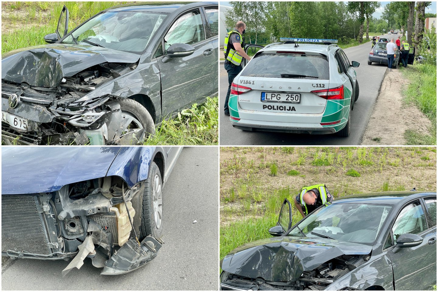 Vilniaus pakraštyje automobilis trenkėsi į medį, pranešama apie nukentėjusį vaiką.<br> lrytas.lt nuotr.
