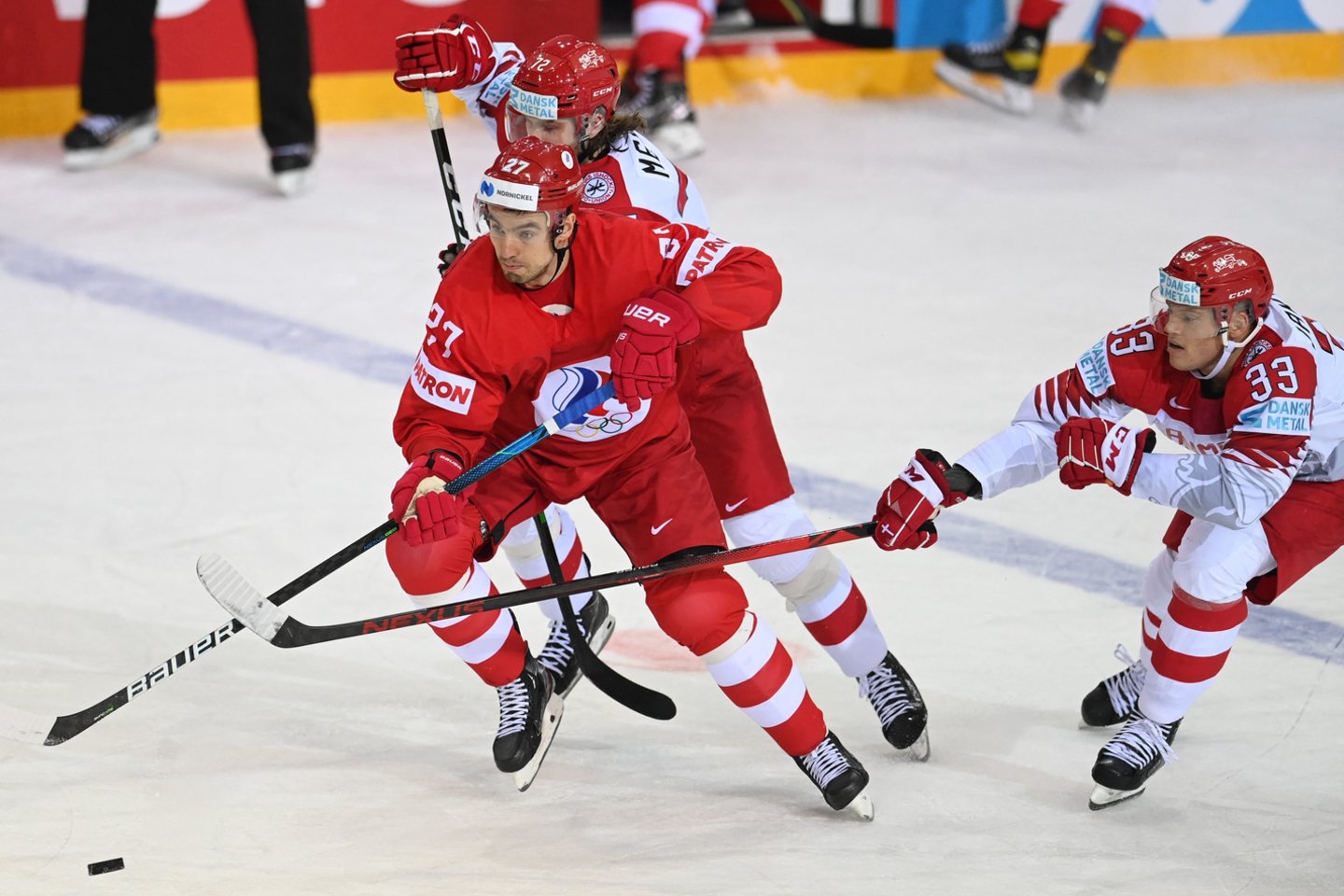 Rusijos ledo ritulio rinktinė yra viena iš pasaulio čempionato favoričių.<br>AFP/Scanpix.com nuotr.